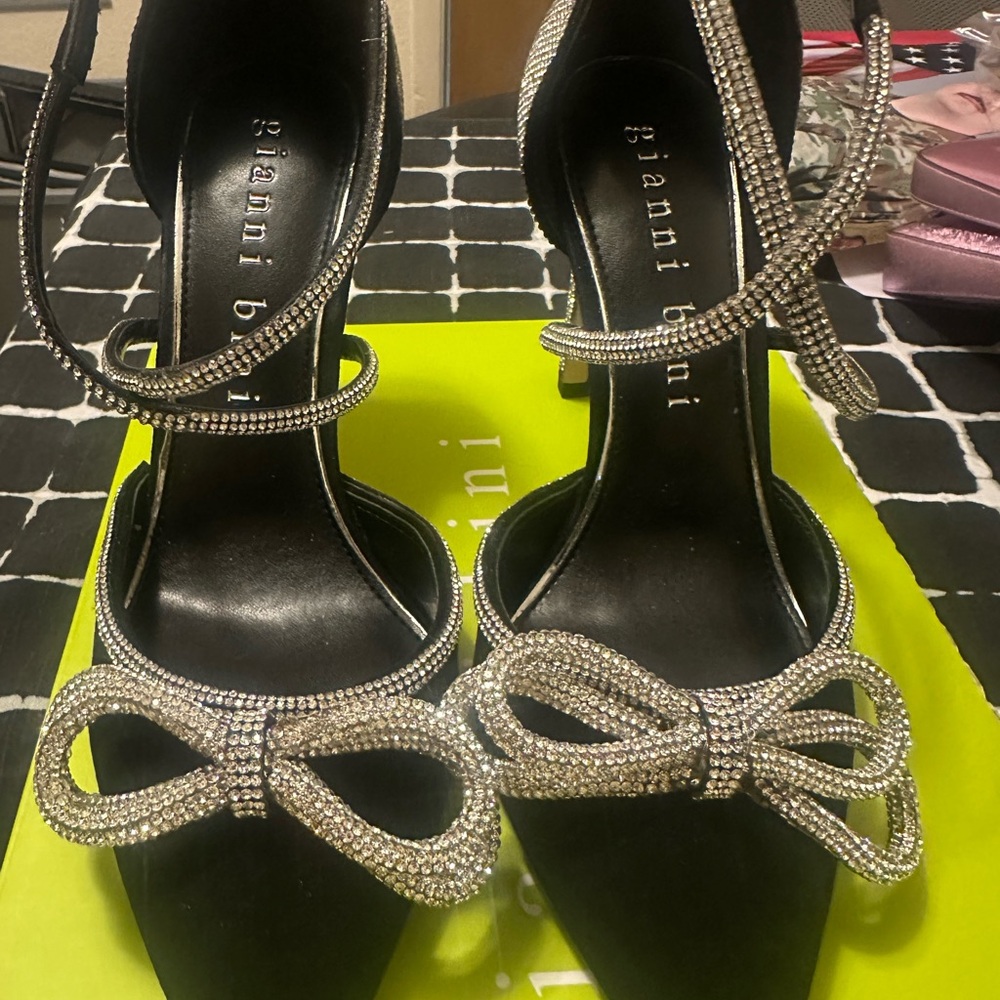 Gianni Bini - Ezlynn black rhinestone heels
